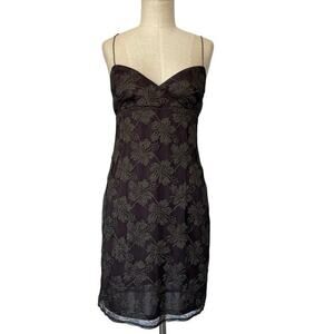 Fairy slip dress‎ size 6 Fairy 90s Laundry Shelli brown metallic floral Rachel